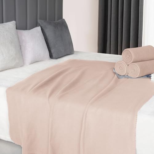 ZYFZCYBL Fleece Throw Blanket Blankets Bulk 6 Pack Soft Lightweight for Cozy Polar Fleece 50 x 60 Solid Pet-Friendly Colorful Bed Sofa Couch Fleece Fabric Travel Wedding Gift（Taupe） - color: Taupe
