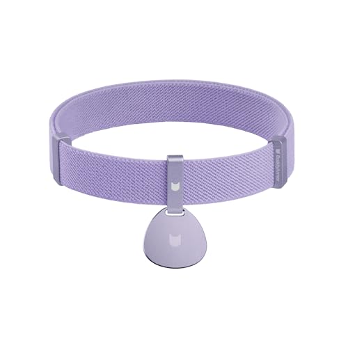 Safety Cat Collar and ID Tag Set - Elastic Quick Release Non Breakaway Personalized Anodized Aluminum Engraved Pet Name Tag, Lightweight for Kitten Small Large Cats - color: Monet Purple-M, size: Pocket