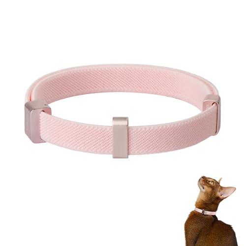 Safety Cat Collar Pro - U.S. IDA Gold Awarding Design, Elastic Quick Release Cat Collar with Buckle Non Breakaway - Lightweight for Kitten All Small Large Cats (Blush Pink, S 5.9-11.8") - color: Blush Pink, size: S 5.9-11.8"