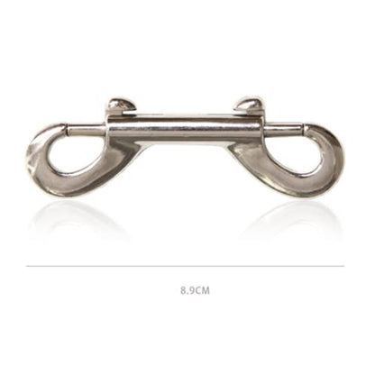 2 Pcs Double Ended Lead for Dogs, Bolt Snap Hooks Zinc Alloy Double End Clip Silver Diving Clip Trigger Snaps for Diving Dog Leash Key Chain Horse Tack Pet Feed Buckets