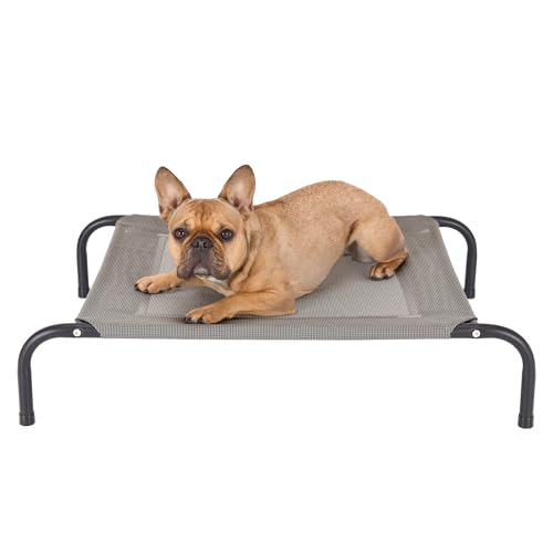 FurHaven Elevated Pet Cots - Cooling & Breathable Nylon Mesh Hammock for Small Dogs & Cats/Easy-to-Assemble/Durable and Reinforced/Perfect for Rest & Relaxation Outdoors - Graphite Gray, Small - color: Graphite Gray, size: Small