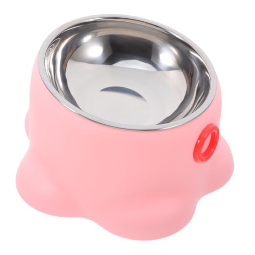 VICASKY Stainless Steel Pet Bowl Cat Water Bowl -Spill Portable Dog Dish Indoor Outdoor Use - color: Pink