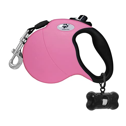 13 ft Retractable Dog Leash for Large Dogs up to 26 lbs,Tangle-Free Nylon Tape,Pink S - color: pink, size: Small