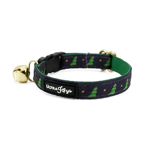 Ultra Joys Cat Collar with Bells - Breakaway for Kittens & Cats - Christmas Tree Small - color: Christmas Tree-Collar Only, size: Small
