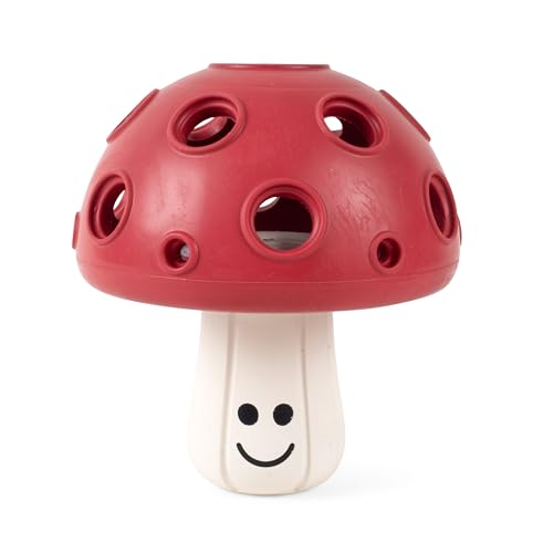 Fuzzl Eco Rubber Magic Shroom Puzzle Enrichment Toy - Red - Long Lasting Dog Treat Toys for Aggressive Chewers Strong Dog Toy for Dogs Durable Puppy Toys - style: Mushroom Red