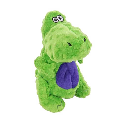 goDog Dinos T-Rex Squeaky Plush Dog Toy with Chew Guard Technology, Durable Fabric & Squeaker for Active Play, Green, Large - color: Dinos T-Rex (Green), size: Large