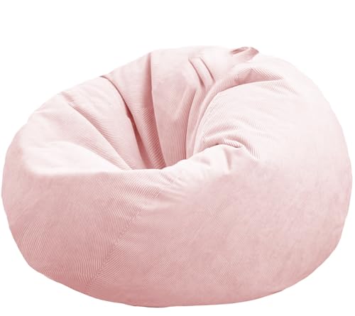 Stuffed Animal Storage Bean Bag Cover Pets Dogs/Cats Lazy Beds. Washable Ultra Soft Corduroy Stuffed for Organizing Plush Toys or Textile, Sack Bean Bag - color: Dusty Pink, size: L for Adults