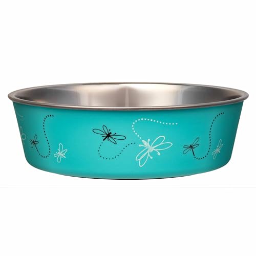 Loving Pets Bella Dog Bowls- Stainless Steel Dog & Cat Bowls - Spill Proof Dog Food Bowl, Cat Bowl, Puppy Essentials & Pet Supplies Great for Home & Travel (Small 10-20 lbs, Dragonfly) - color: Dragonfly, size: Small (10-20lbs)