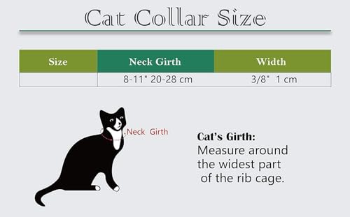 CHUKCHI Heart Bling Cat Collar with Safety Belt and Bell 8-11 Inches - color: Rose
