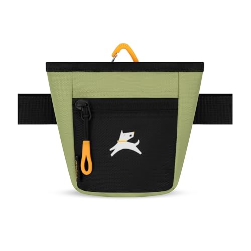 OllyDog Goodie Treat Bag, Dog Treat Pouch, Waist Belt Clip for Hands-Free Training, Magnetic Closure, Dog Training and Behavior Aids, Three Ways to Wear (Palm) - color: Palm