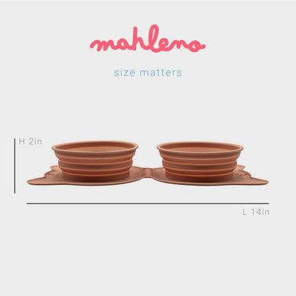 Collapsible Dog Bowls for Travel, 2-in-1 Silicone Slow Feeder with Clip, Portable Dog or Cat Pet Food & Water Bowl Set (Rose Quartz) - color: Rose Quartz