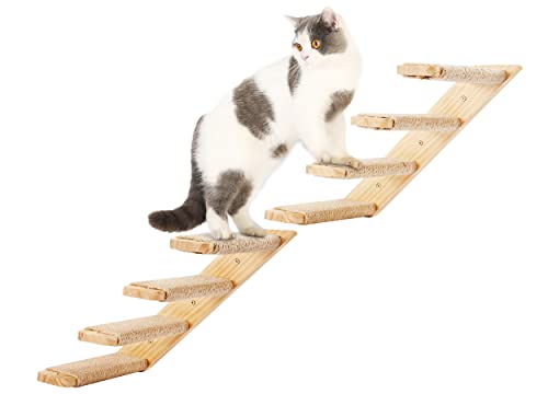 Cat Wall Climbing Shelf, 2 pcs Cat Wall Climber, 4 Step Climbing Stairs, Wall-Mounted Ladder with Sisal Scratching Rope, Perfect Wall Furniture for Perching (CatStairs2P4Steps) - color: 2 Pack 4 Steps