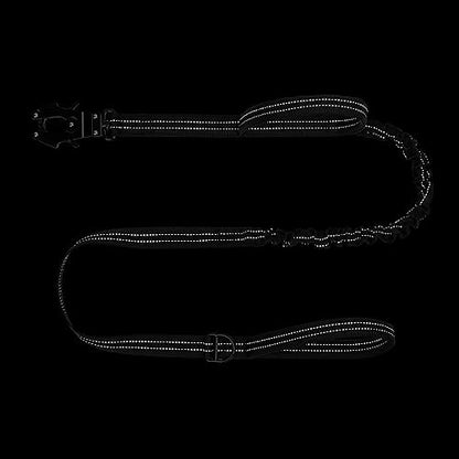 ICEFANG Tactical Dog Leash,K9 Training Walking Bungee Lead with 2 Control Handle,Heavy Duty Quick Release Metal Clasp,Hands Free D-Ring for Medium Large Dogs (6ft,Reflective Black) - color: Reflective Black, size: 6 FT