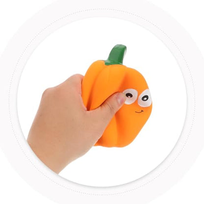 Balacoo 2 Pcs Squeaky Latex Pumpkin Dog Toys, Chew-Redirecting for Destructive Chewing, Teeth-Grinding Texture for Dental Health – for Small & Medium Dogs, Halloween & Fall Play