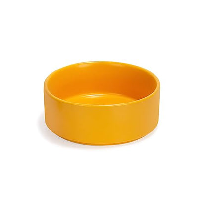 SPUNKYJUNKY 13.5OZ Ceramic Dog and Cat Bowl, Modern Cute Weighted Food Water Bowl for Replacement Yellow (1 Pack) - color: Yellow, size: 1.7 CUPS