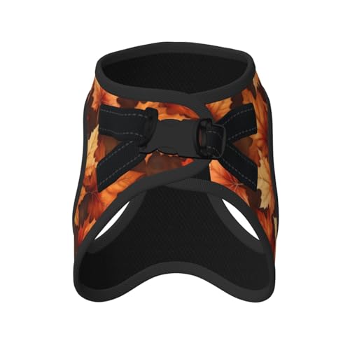 Maple Leaves Fall Pattern Pet Harness Escape Proof Dog Harness Adjustable Mesh Padded Reflective Dog Vest Harness and Leash Set Small - color: Style 3, size: Small
