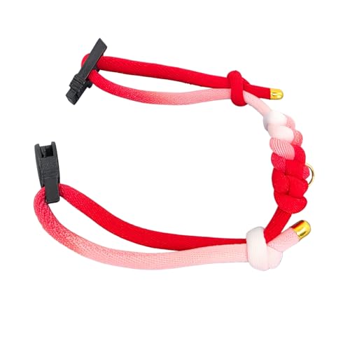 Breakaway Cat Collar – Adjustable Soft Cotton Breakaway Kitten Collar for Indoor & Outdoor Cats 6–13 Inch, Includes 2 Split Rings and Yellow Bell, Lightweight, Handmade in California (Red Ombre) - color: Red Ombre