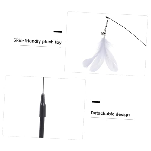 Interactive Cat Teaser Wand with Bell and Plume Head Cat with Suction Cup Base Promotes Exercise and Stress Relief Enhances Bonding and Healthy Playtime