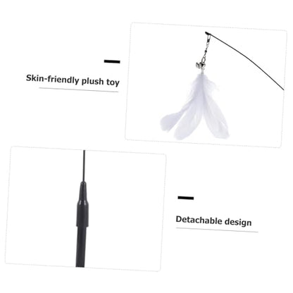 Interactive Cat Teaser Wand with Bell and Plume Head Cat with Suction Cup Base Promotes Exercise and Stress Relief Enhances Bonding and Healthy Playtime