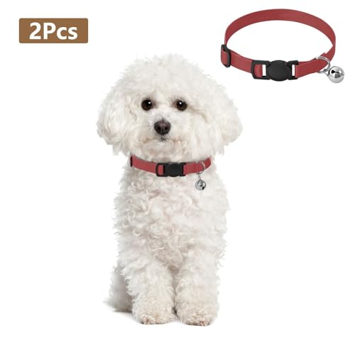 Titian Red Easy to Wear Dog Collar 2 Pack Cat Neck Collar - color: Titian Red
