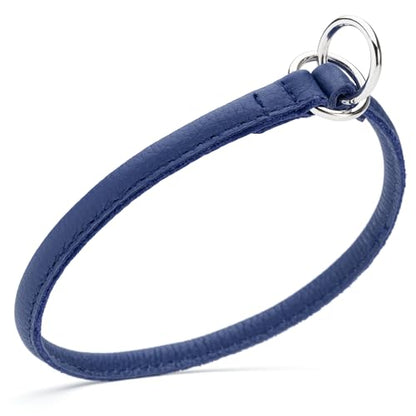 Dogline Soft and Padded Round Leather Choke Collar for Dogs (Royal Blue, W1/4-in x L12-in) - color: Royal Blue, size: W1/4-in x L12-in