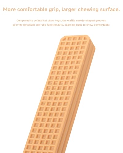 Durable Chew Toy for Large Dogs - Peanut Butter Flavor Dental Chew Toy, Long-Lasting Nylon for Aggressive Chewers, Reduces Tartar and Plaque