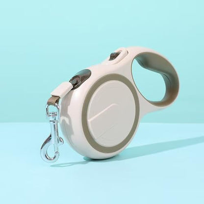 Retractable Dog Leash,16ft Dog Walking Leash Strong Nylon Tape and Anti Slip Handle One-Handed Brake No Tangle for Small Dogs Up to 44lbs.（Khaki） - color: Khaki