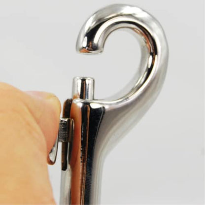2 Pcs Double Ended Lead for Dogs, Bolt Snap Hooks Zinc Alloy Double End Clip Silver Diving Clip Trigger Snaps for Diving Dog Leash Key Chain Horse Tack Pet Feed Buckets