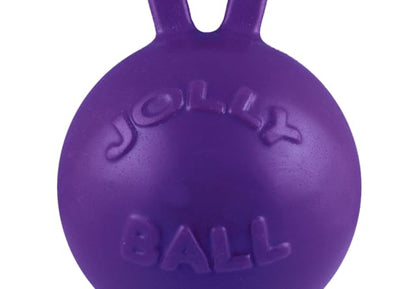 Jolly Pets Tug-n-Toss Heavy Duty Dog Toy Ball with Handle, 4 Inches/Petite, Purple (404 PR) - color: Purple, size: 4 inches/Petite