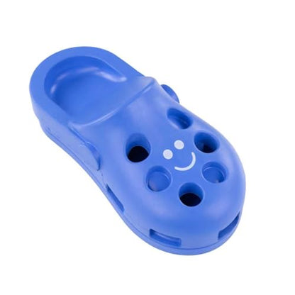 Fuzzl Shoe Dog Toy Puzzle Treat Toy – Natural Rubber Chew Toy – Durable, Interactive Enrichment Feeder – Eco-Friendly, Non-Toxic & Dishwasher Safe – Blue - style: Clog Blue