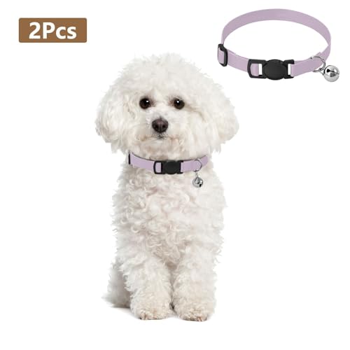 Thistle Small Cat Collar, 2 Pack Cat Collars with Bell - color: Thistle