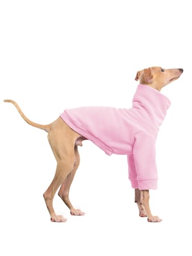 Dog Fleece Sweater Turtleneck Long Sleeve Pullover Sweatshirt Warm Puppy Clothes for Small Medium Dogs - color: Pink, size: X-Small
