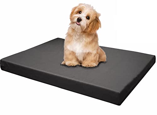 Dogbed4less Memory Foam Platform Dog Bed, Crate Mattress for Orthopedic Joint Relief with Waterproof Removable Cover Small Medium 29X18X3 Space Gray - color: Space Gray, size: 29x18x3 Inches