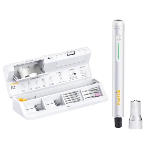 Fanttik F2 Master Pet Dog Nail Grinder Quiet, Safe Electric Rechargeable Pet Nail Trimmer with LED Light, 5-Speed Variable Paws Grooming Tool Kit, DIY Name Tags for Small Medium Dogs & Cats, White - color: White