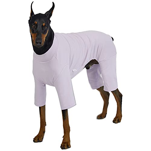 Basic Dog Pajamas Pastel Durable and Elastic Dog Onesie Apparel Outfits Doggie Jammies (4X-Large, Purple) - color: Purple, size: 4X-Large