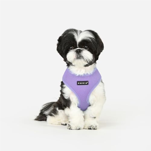 Puppia Soft Dog Harness No Choke Over-The-Head Triple Layered Breathable Mesh Adjustable Chest Belt and Quick-Release Buckle, Violet, X-Large - color: Violet, size: X-Large