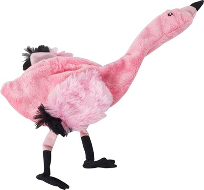 SPOT Skinneeez Flamingo 13 Inch Stuffing-Free Plush Squeaky Dog Toy – Soft Interactive Chew Toy for Small and Medium Dogs – Mess-Free Play for Light & Moderate Chewers - style: Mini Flamingo