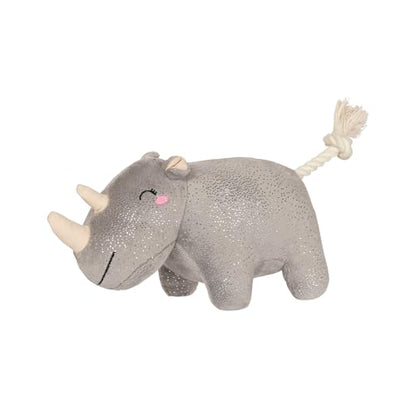 Fringe Studio Plush Dog Toy with Rope, Rhino You Want ME?, Pet Shop Collection (314594) - color: Rhino You Want Me?