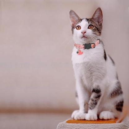 Halloween Cat Collar, Cotton 2 Pack Cat Collar with Bells, Breakaway Collars for Girl Boy Cats Kittens, Halloween Pink - color: Halloween Pink