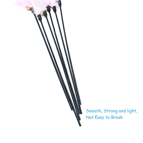 IUHKBH Cat Wands, 6 PCS Colorful Feather Wand with Bell Interactive Cat Toys, Safe for Your Kitty - color: D