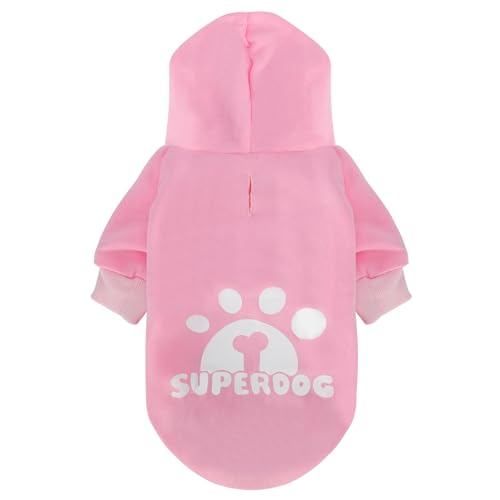 Dog Hoodie with Leash Hole, Pet Clothes Puppy Sweatshirt Dog Pullover Stylish Cat Apparel for Small Medium Dogs and Cats (Pink, Medium) - color: Pink, size: Medium