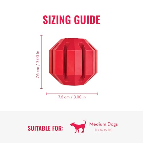 KONG Stuff-A-Ball - Durable Chew Toy for Dogs - Natural Rubber Dog Toy for Dental Health - Pet Toy for Chewing & Teeth Cleaning - Stuffable Toy for Dog Treats & Snacks - for Medium Dogs - size: Medium