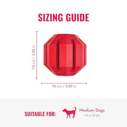 KONG Stuff-A-Ball - Durable Chew Toy for Dogs - Natural Rubber Dog Toy for Dental Health - Pet Toy for Chewing & Teeth Cleaning - Stuffable Toy for Dog Treats & Snacks - for Medium Dogs - size: Medium