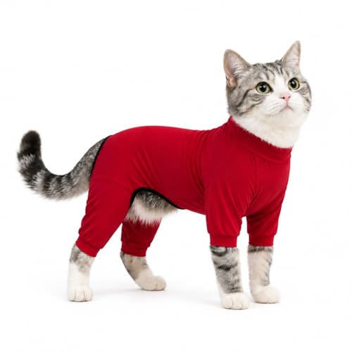 LoveLongLong Dog Jumpsuit with UV Protection and Quick-Dry Fabric for Spring Summer Pet Pajamas Red XS - color: Red, size: XS (for small dogs)