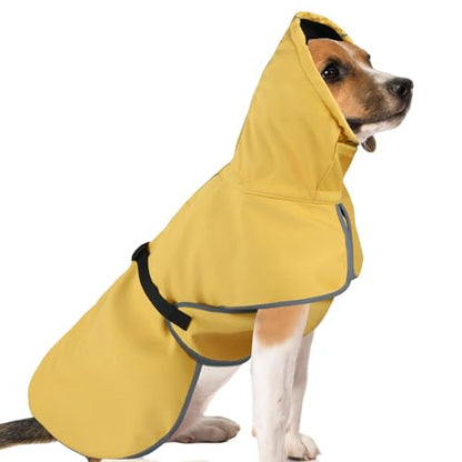Medium Dog Raincoat Waterproof - Adjustable Dog Poncho Raincoat Lightweight Rain Jacket with Soft Lining for Medium Dog Yellow (Medium) - size: Medium