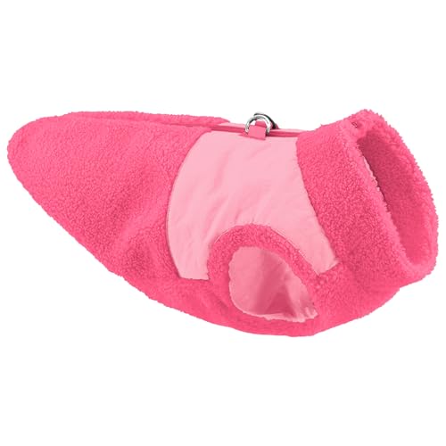 Gooby Zip Up Sherpa Vest - Hot Pink, Small - Two Tone Fuzzy Fleece Dog Sweater with Built-in Harness and Extra Security for Small Dog and Medium Dog - color: Hot Pink, size: Small (~16.5")