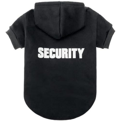 BINGPET Security Dog Hoodies Puppy Sweater Cold Weather Dog Coats Soft Brushed Fleece Pet Clothes Hooded Sweatshirt for Dog Cat - color: #1 Black(Security), size: Medium (All Breed Sizes)