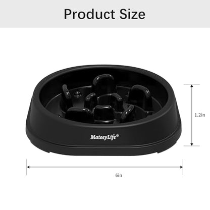 MateeyLife Small Slow Feeder Cat Bowls, Anti-Choking Puzzle Cat Food Bowls, Non Slip Interactive Dog Feeding Slow Down Eating, Bloat Stop Maze Dishes Dog Feeder for Small Breeds 1 Cup Black - color: H-Black, size: Small