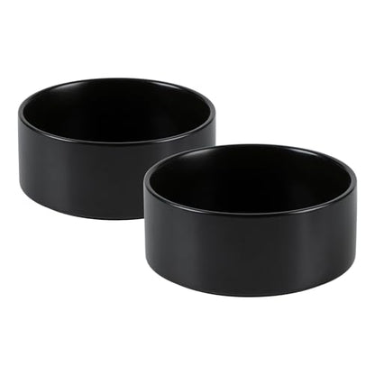 Havniva 5.1” Dog Bowl Ceramic Dog Food and Water Bowl Set of 2, Durable Dog Water Bowl with Non-Slip Rubber Base Large Capacity Feeding Dishes for Small Dogs - color: Matte Black, size: 5.1 Inch