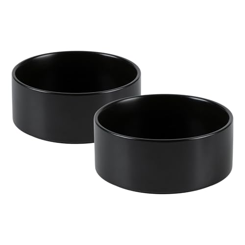 Havniva 5.1” Dog Bowl Ceramic Dog Food and Water Bowl Set of 2, Durable Dog Water Bowl with Non-Slip Rubber Base Large Capacity Feeding Dishes for Small Dogs - color: Matte Black, size: 5.1 Inch